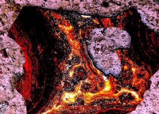 Imagen de lava volcánica. Ciclo de cine trAmAs